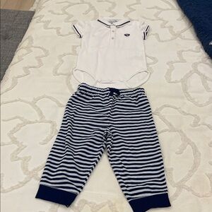 Tartine et Chocolat White and Navy Kids Pajama Set